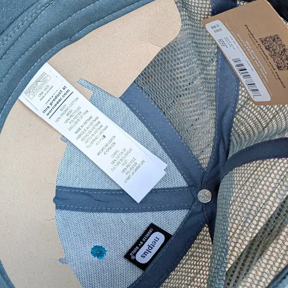 NWT Patagonia Fitz Roy Horizons Trucker Hat Belay Blue Mountain Snapback Cap